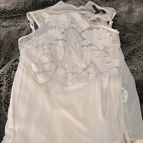 White House Black Market Tops - White House Black Market Cream Mesh Top